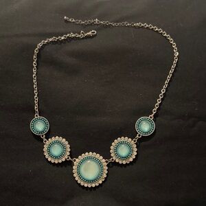 Elegant Silver and Blue Necklace